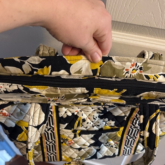 Vera Bradley Black and Yellow Floral Tote - Picture 4 of 5